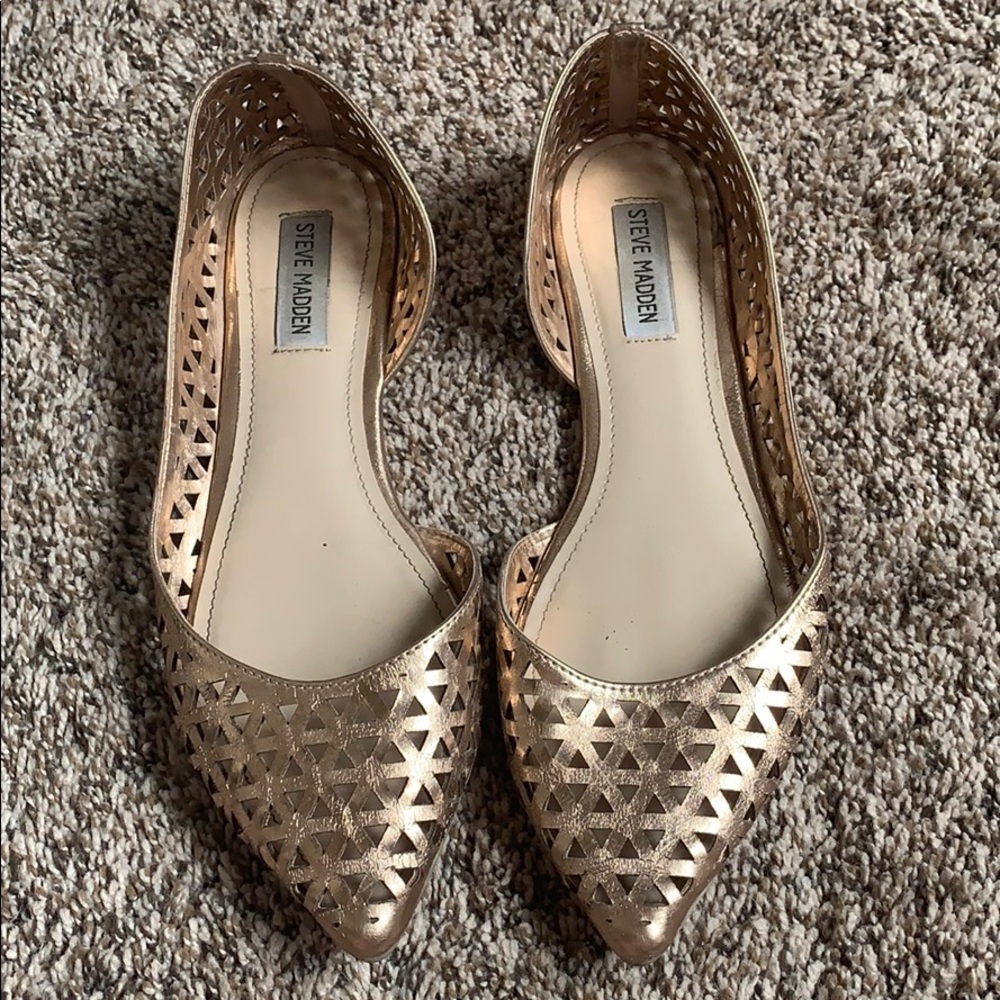 Steve Madden Rose Gold Cutout Pointed Flats
